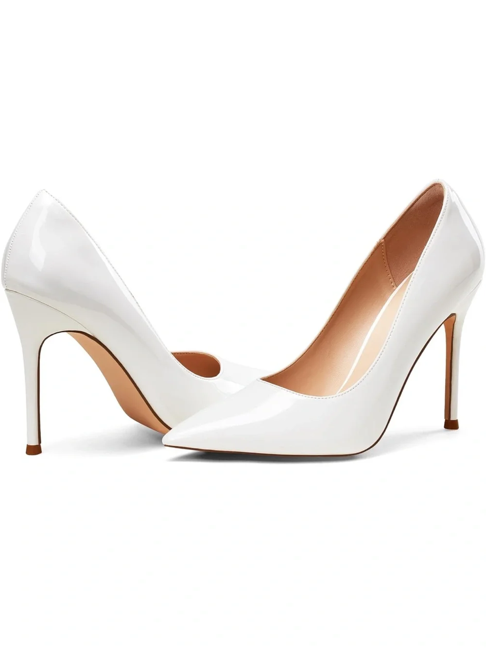 Elisabeth Lang Classic White Patent Pointed-Toe Stiletto Pump - Picture 7 of 9